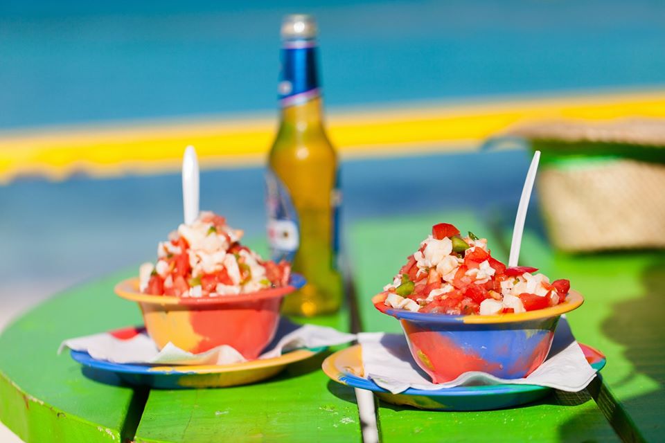 Two bowls of Bahamian conch salad