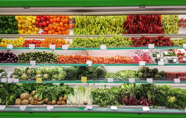 Vegetables in display