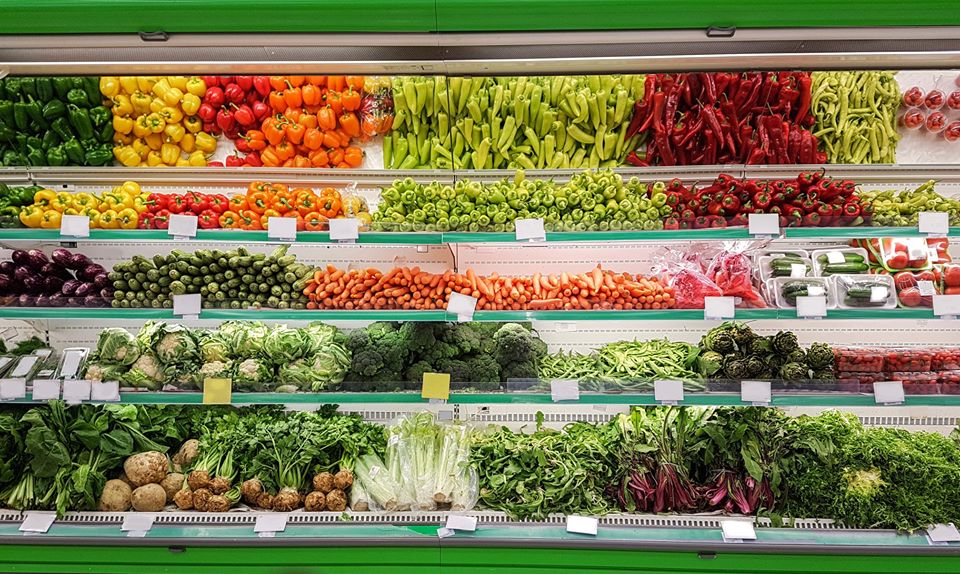 Vegetables in display