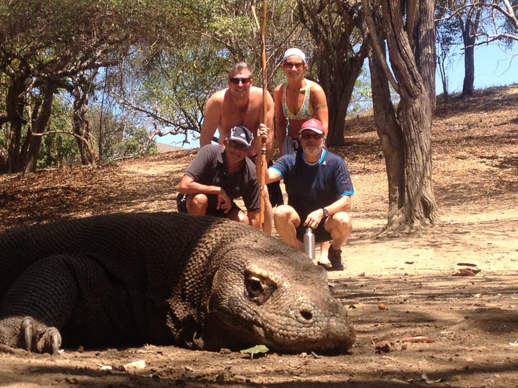 This image has an empty alt attribute; its file name is Author-and-buddies-on-shore-excursion-to-the-Komodo-National-Park-1024x768.jpg