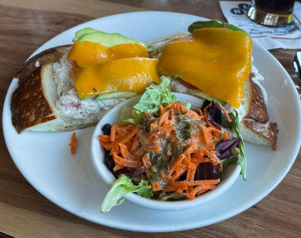 Open Face Cheddar Crab Sandwich