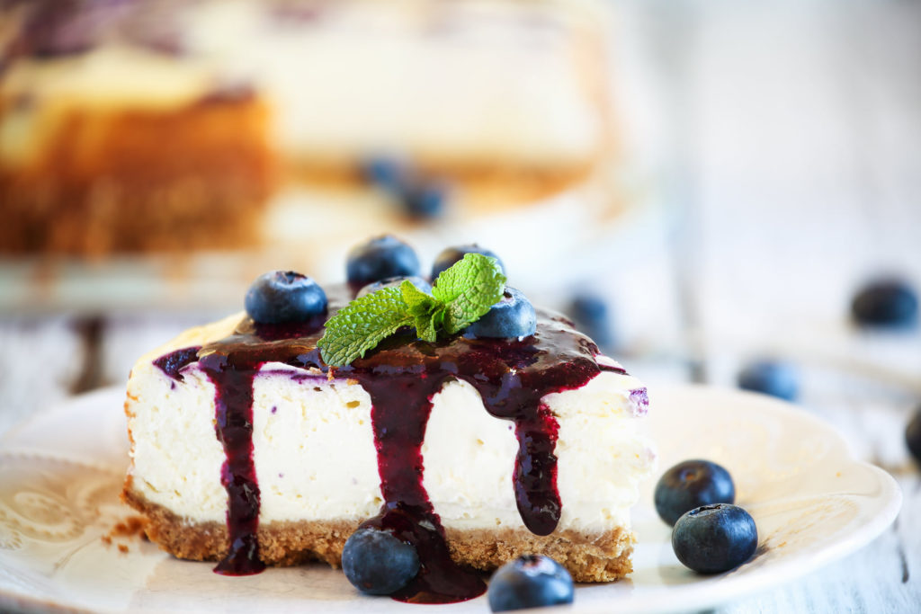 blueberry cheesecake slice