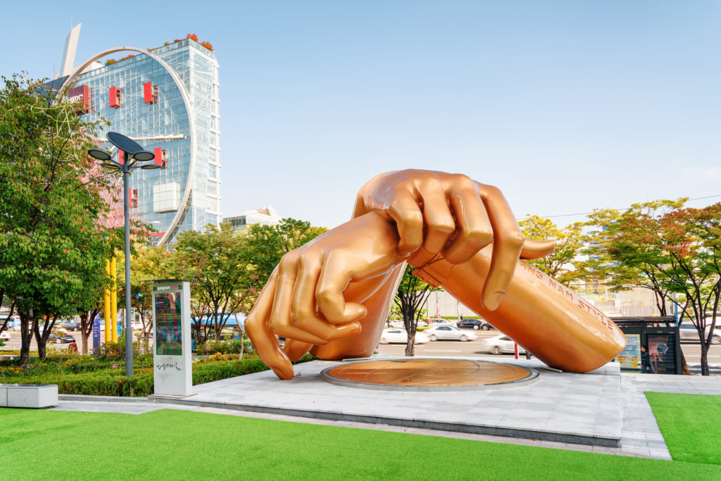Statue of Gangnam Style is a new landmark of Gangnam District. 