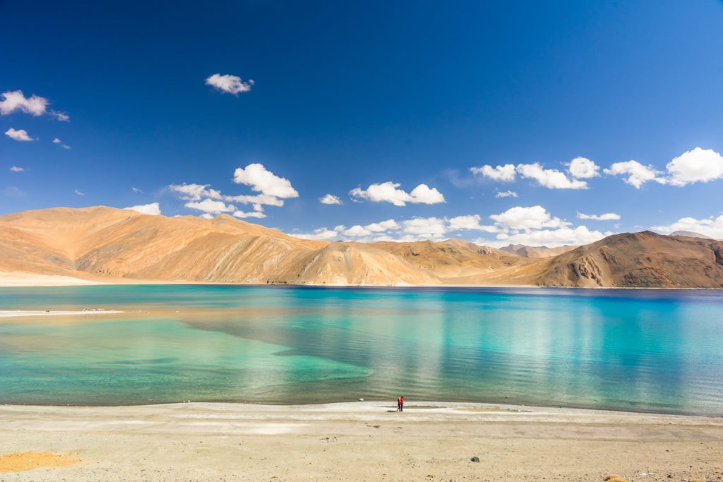 Pangong lake in autumn ,leh ladakh india