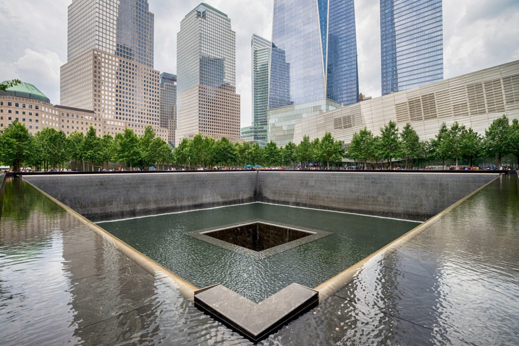 Memorial at World Trade Center Ground Zero The memorial was dedicated on the 10th anniversary of the Sept. 11, 2001 attacks.