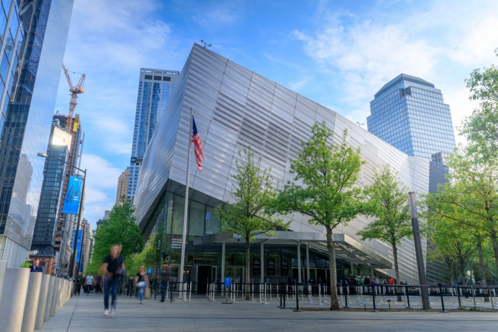 The building of 9/11 memorial museum in lower Manhattan