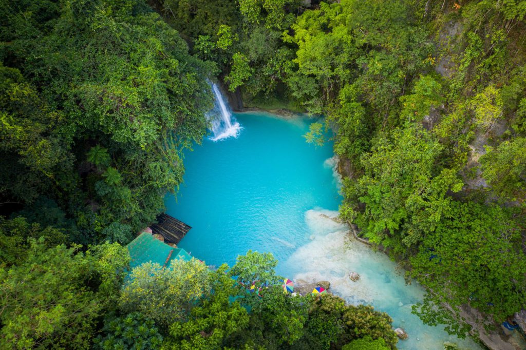 Kawasan waterfalls located on Cebu Island, Philippines