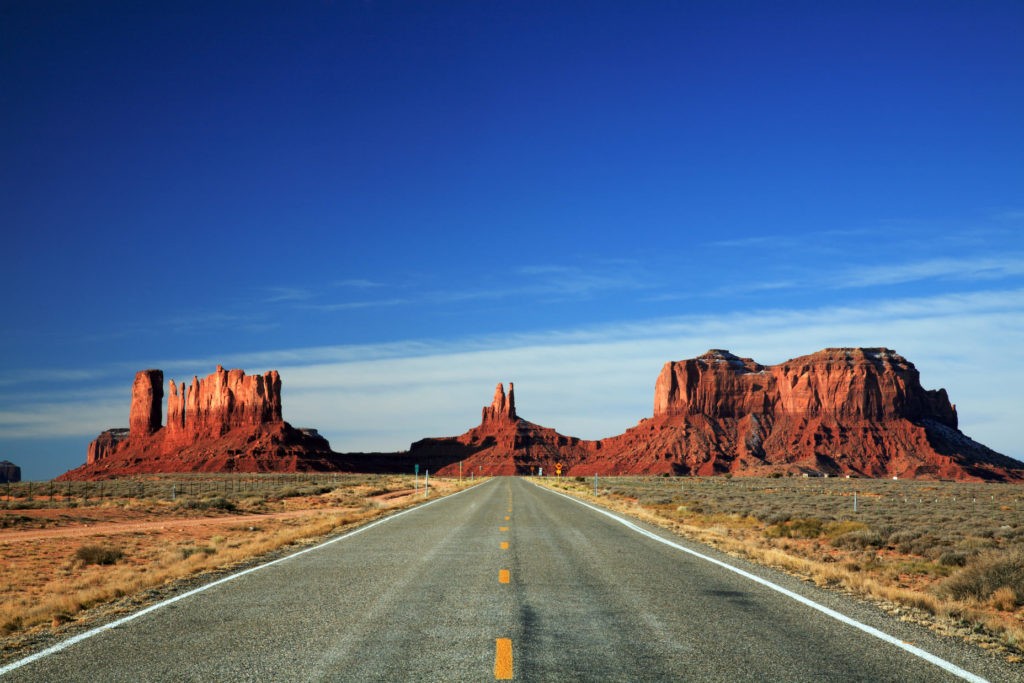 Road Leading To Monument Valley View