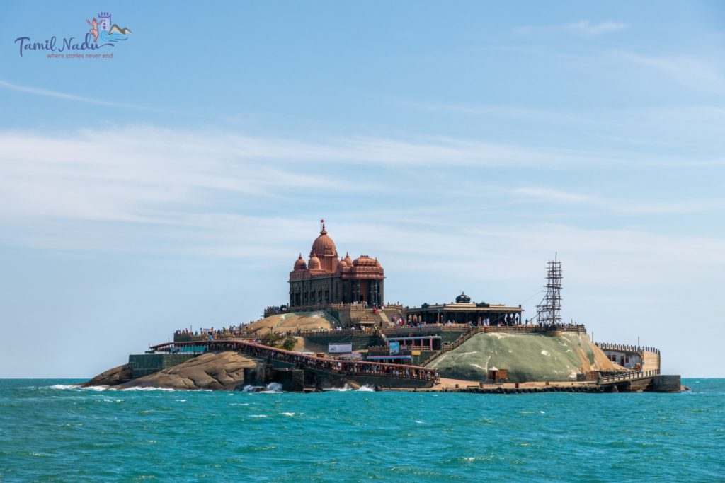 Aerial view of Vivekananda Memorial Rock.