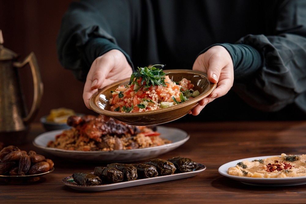 Middle Eastern Spread at a restaurant in Lusail, Qatar