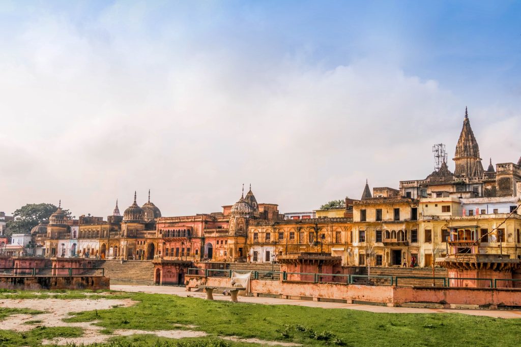 Ram temple near Sarayu River, Ayodhya, Uttar Pradesh, India, Asia