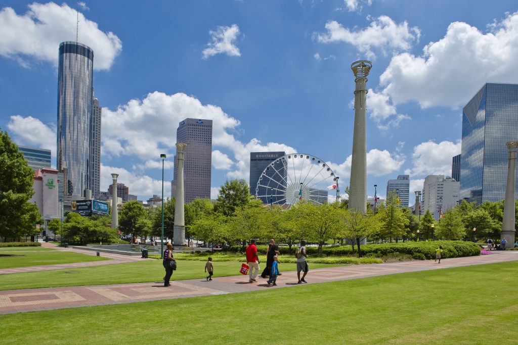 Centennial Olympic Park and SkyView Ferris Wheel