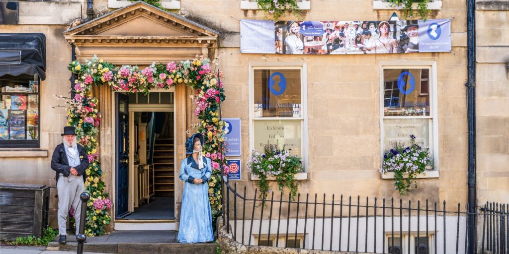 The Jane Austen Centre in Bath hosts the largest Jane Austen festival in the world. Photo by PhotoFires/Shutterstock